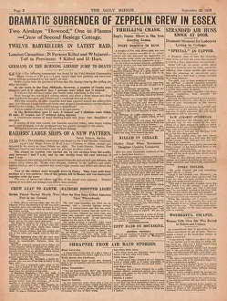 Cuffley: 1916 Daily Mirror Zeppelin raids over England
