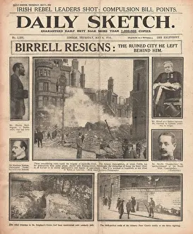 Birrell: 1916 Daily Sketch Augustine Birrell resigns after Easter Upr