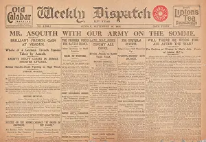Pozieres: 1916 Weekly Dispath Asquith visits the Somme