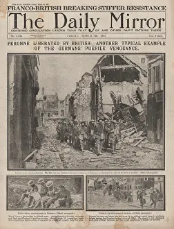 Peronne: 1917 Daily Mirror British Troops Enter Peronne