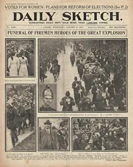 Silvertown: 1917 Daily Sketch Funeral of Fireman