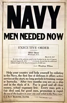 Drafted: 1917 recruitment poster for the US Navy. ?