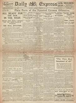 Hoarding: 1918 Daily Express Germany plan offensive on Western Front