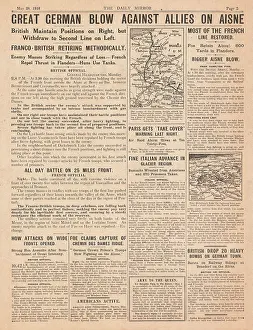 Bermericourt: 1918 Daily Mirror German attack on the Aisne