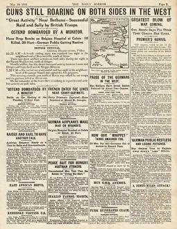 Kemmel: 1918 Daily Mirror Heavy gunfire on Western Front