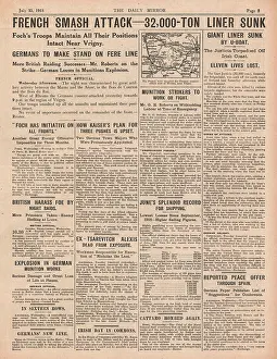 Soissons: 1918 Daily Mirror Sinking of SS Justicia