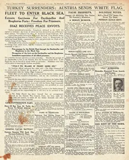 Denain: 1918 Daily Sketch Surrender of Turkey and Austria