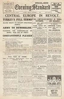 Enver: 1918 Evening Standard Surrender of Turkey