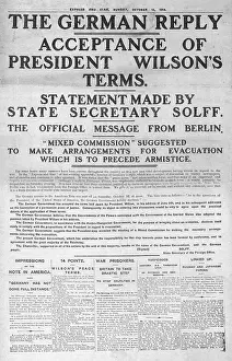 Preace: 1918 Express and Star German reply to peace terms