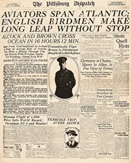 Holyhead: 1919 Pittsburg Dispatch Alcock & Brown transatlantic flight