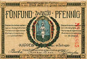 Reichsmark: 1920 Reichsbanknote Twenty-five Pfennig note