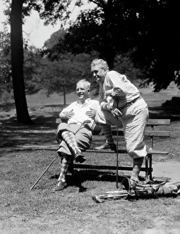 Fairway: 1920s 1930s 2 Senior Men At Golf