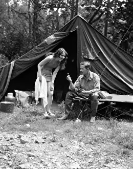 Coarse: 1920s 1930s Camping Couple Man