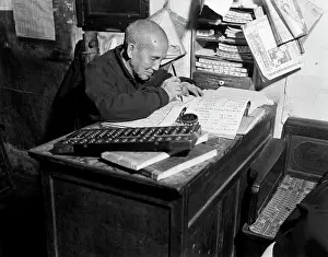 Bookkeeper: 1920s 1930s Chinese Man Using