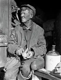 Decoy: 1920s 1930s Elderly Man Weathered