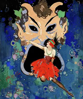 John Noott Galleries: 1920s flapper and mask of Pan by Pizer