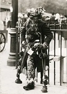 Privilege: 1920s The Hague Netherlands - one legged beggar