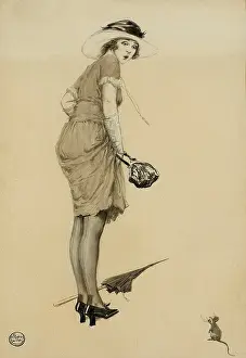 John Noott Galleries: 1920s lady and mouse by Albert Bailey