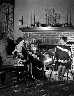 Ignoring: 1920s Man Sitting Between Two