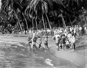 Sarongs: 1920s Movie Crew With Cameras