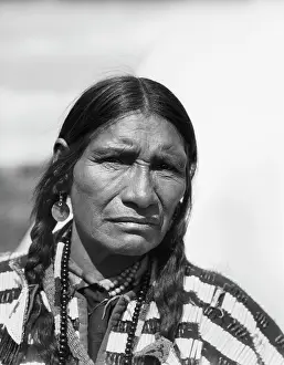 Stoney: 1920s - Portrait Native American Man Serious Expression