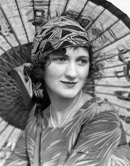 Twenties Style: 1920s Portrait Of A Woman In Front