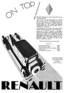 Saloons: A 1920's Renault advert