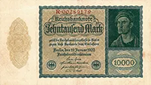 Reichsmark: 1922 Reichsbanknote Ten thousand mark note