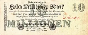 Reichsmark: 1923 Reichsbanknote Ten million mark note