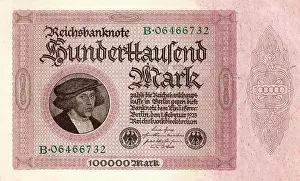 Reichsmark: 1923 Reichsbanknote One hundred thousand mark note