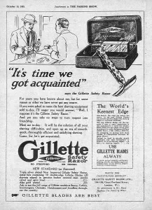 Razors: 1925 UK Magazine Gillette Advert