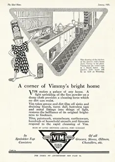 Scouring: 1925 UK Magazine Vim Cleaning Powder Advert