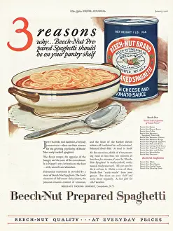 Pasta: 1926 U.S. Magazine Beech-Nut Spaghetti Advert