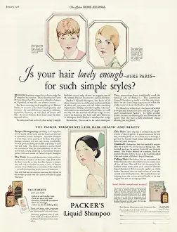 Packers: 1926 U.S. Magazine Packer's Liquid Shampoo Ad