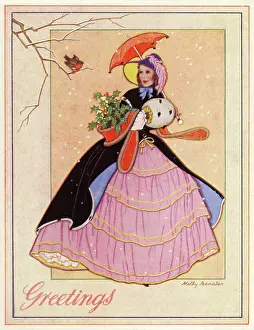 Brolly: 1930 greetings card