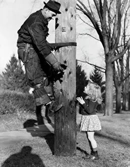 Linesman: 1930s-1940s Linesman Rescuing