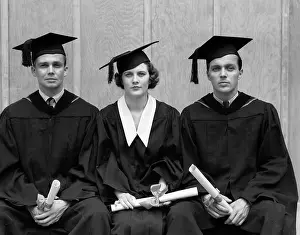 Graduating: 1930s 1940s Three University Students