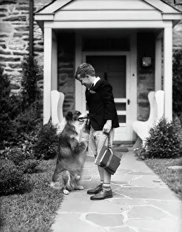 Goin: 1930s Boy On Sidewalk Shaking