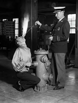 Hydrant: 1930s - Circus Performer Man Fire Eater Kneeling
