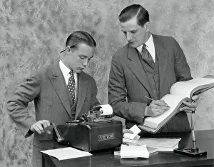 Calculate: 1930s Clerk And Young Assistant