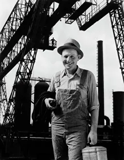 Thermos: 1930s Composite Of Worker In Front