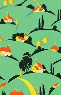 Bucolic: 1930s countryside pattern