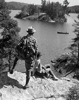 Xeroxed: 1930s Couple Hiking Together Looking