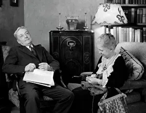 Newsprint: 1930s Elderly Couple Sitting In