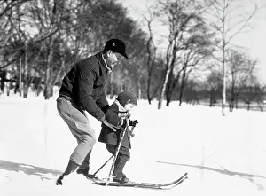 Snowsuit: 1930s Father Son Father Wearing