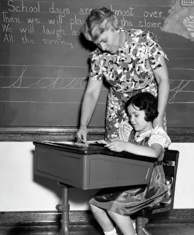 Diligence: 1930s Female Teacher In Front