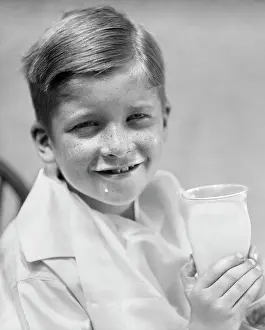 Freckle: 1930s Freckle Faced Boy Smiling