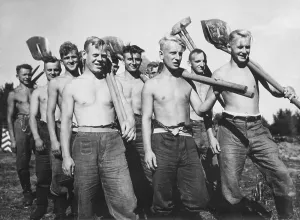 Topless: 1930s German workers