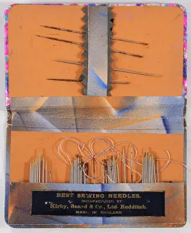 Haberdashery: 1930s, haberdashery, packaging, sewing needles card