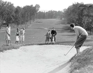 Teeing: 1930s Man In Knickers Golfing